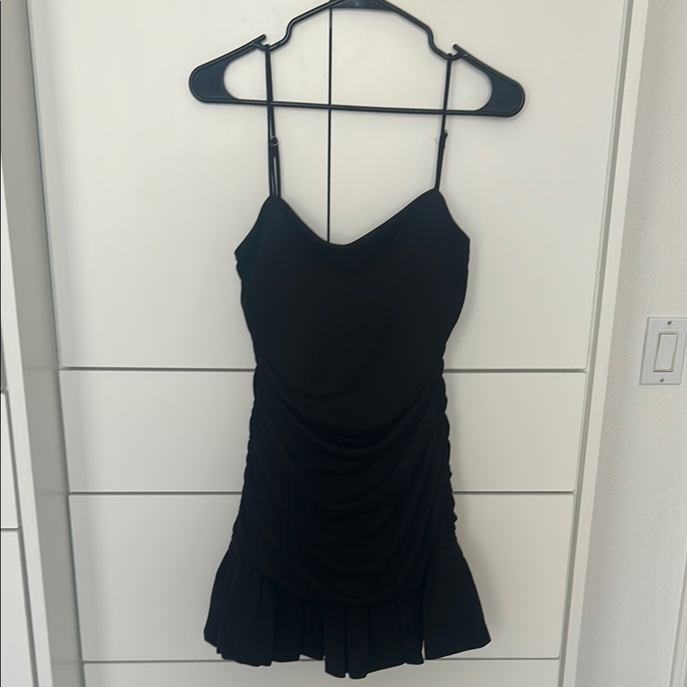 Zara Elegant Black Dress with Ruffle Hem